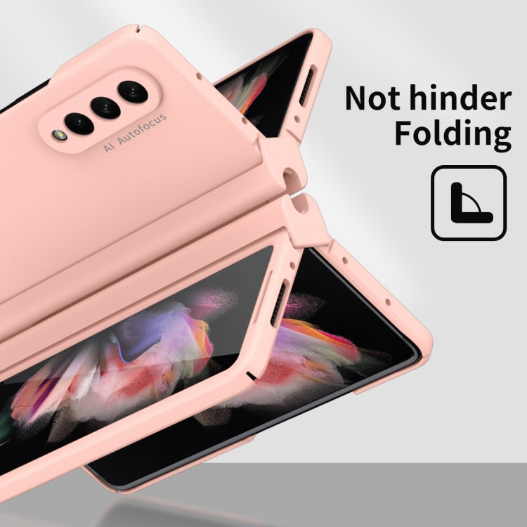 For Samsung Galaxy Z Fold3 5G Macaron Hinge Phone Case with Stylus Pen Fold Edition & Protective Film