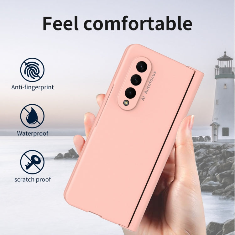 For Samsung Galaxy Z Fold3 5G Macaron Hinge Phone Case with Stylus Pen Fold Edition & Protective Film