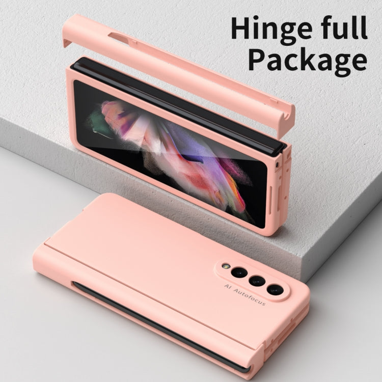 For Samsung Galaxy Z Fold3 5G Macaron Hinge Phone Case with Stylus Pen Fold Edition & Protective Film