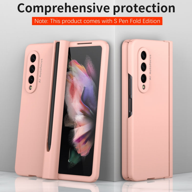 For Samsung Galaxy Z Fold3 5G Macaron Hinge Phone Case with Stylus Pen Fold Edition & Protective Film