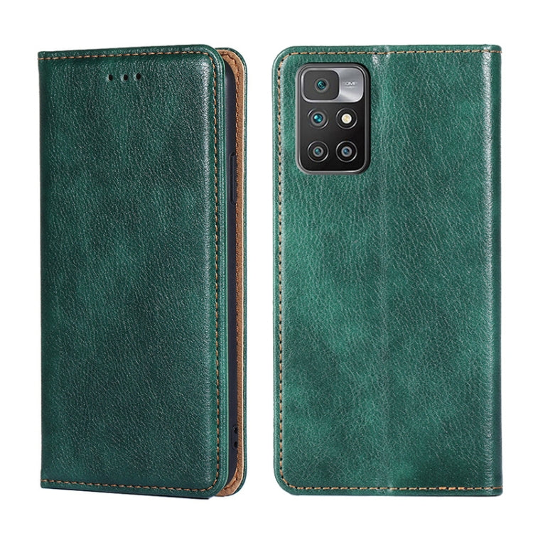For Xiaomi Redmi 10 Gloss Oil Solid Color Magnetic Leather Phone Case