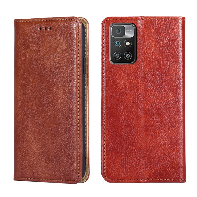 For Xiaomi Redmi 10 Gloss Oil Solid Color Magnetic Leather Phone Case