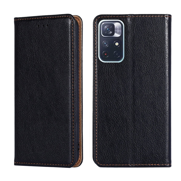 For Xiaomi Redmi Note 11 China / Poco M4 Pro 5G Gloss Oil Solid Color Magnetic Leather Phone Case