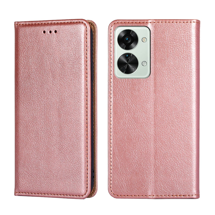 For OnePlus Nord 2T Gloss Oil Solid Color Magnetic Leather Phone Case