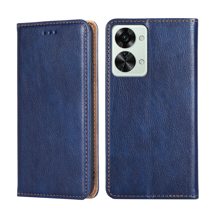 For OnePlus Nord 2T Gloss Oil Solid Color Magnetic Leather Phone Case