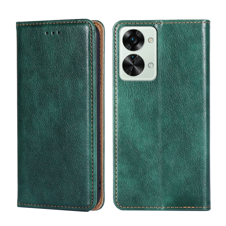 For OnePlus Nord 2T Gloss Oil Solid Color Magnetic Leather Phone Case