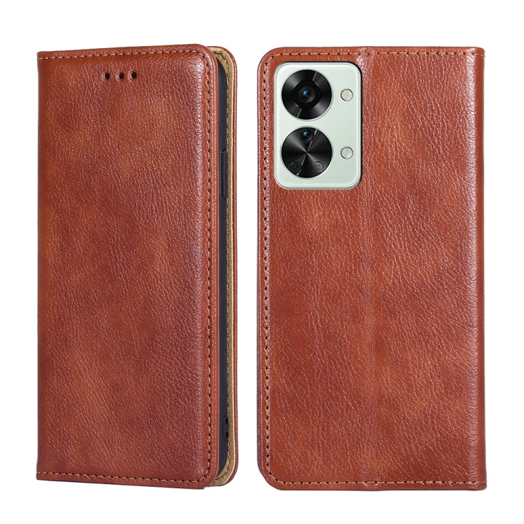 For OnePlus Nord 2T Gloss Oil Solid Color Magnetic Leather Phone Case