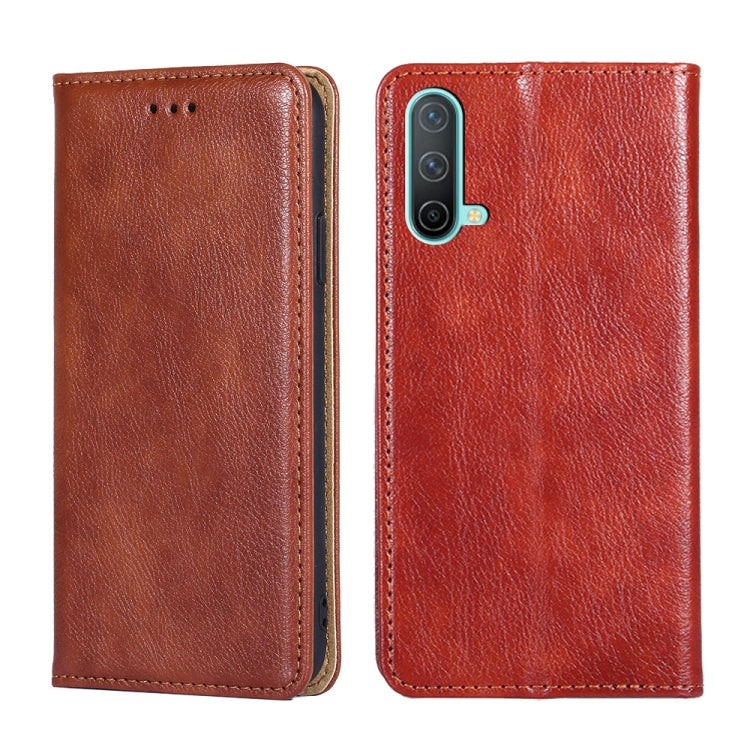 For OnePlus Nord CE 5G Gloss Oil Solid Color Magnetic Leather Phone Case