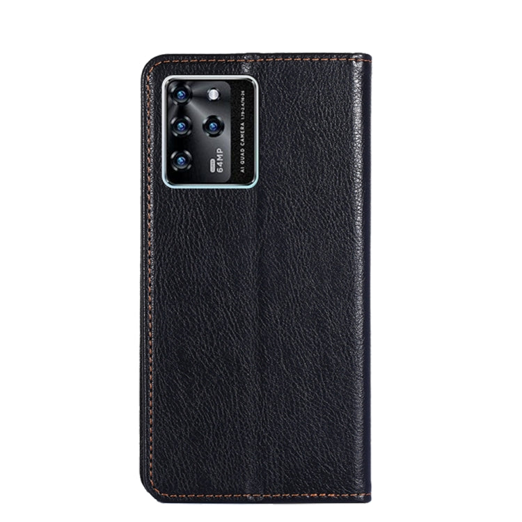 For ZTE Blade V30 Gloss Oil Solid Color Magnetic Leather Phone Case
