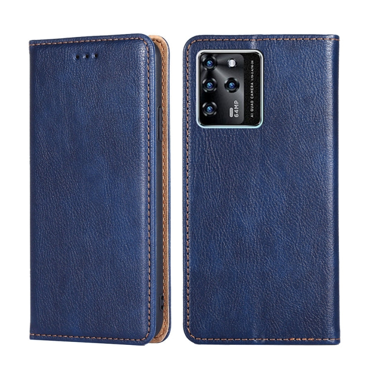 For ZTE Blade V30 Gloss Oil Solid Color Magnetic Leather Phone Case