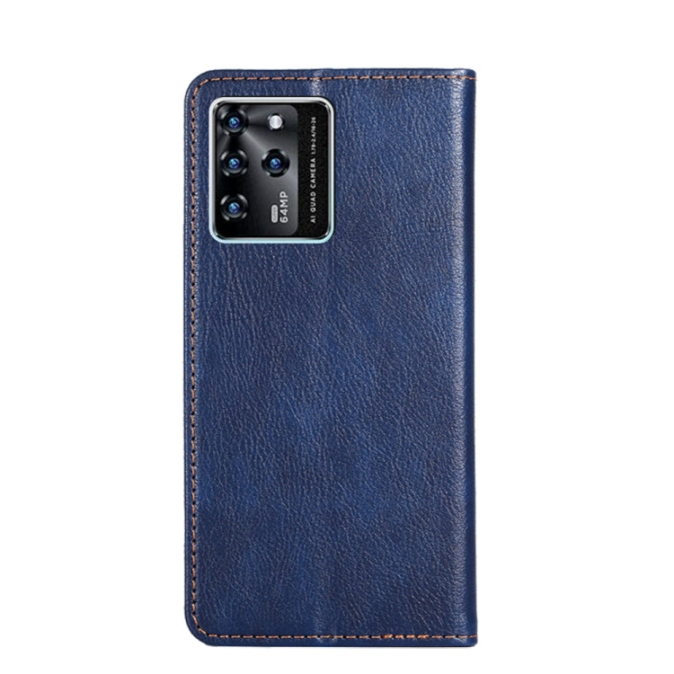 For ZTE Blade V30 Gloss Oil Solid Color Magnetic Leather Phone Case