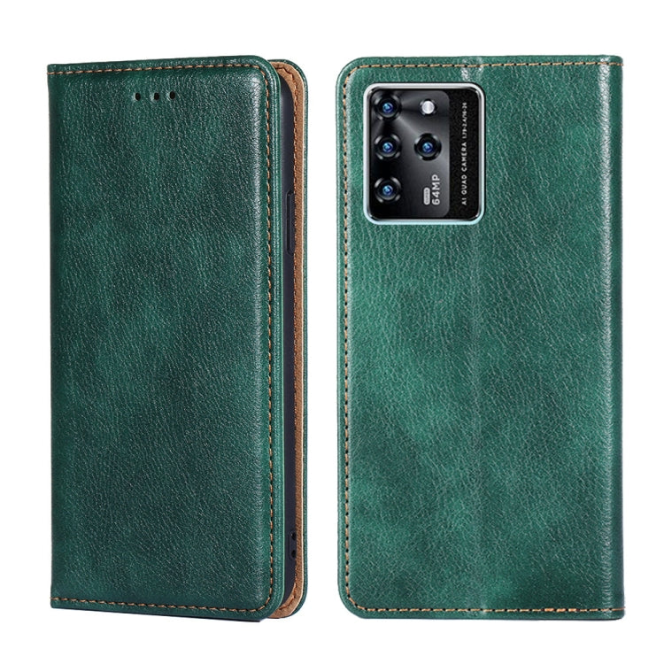 For ZTE Blade V30 Gloss Oil Solid Color Magnetic Leather Phone Case