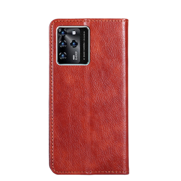 For ZTE Blade V30 Gloss Oil Solid Color Magnetic Leather Phone Case