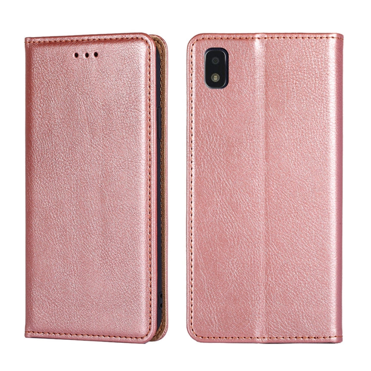 For ZTE Blade L210 Gloss Oil Solid Color Magnetic Leather Phone Case