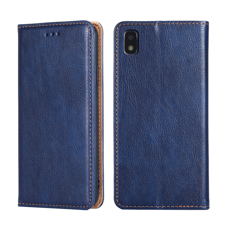 For ZTE Blade L210 Gloss Oil Solid Color Magnetic Leather Phone Case