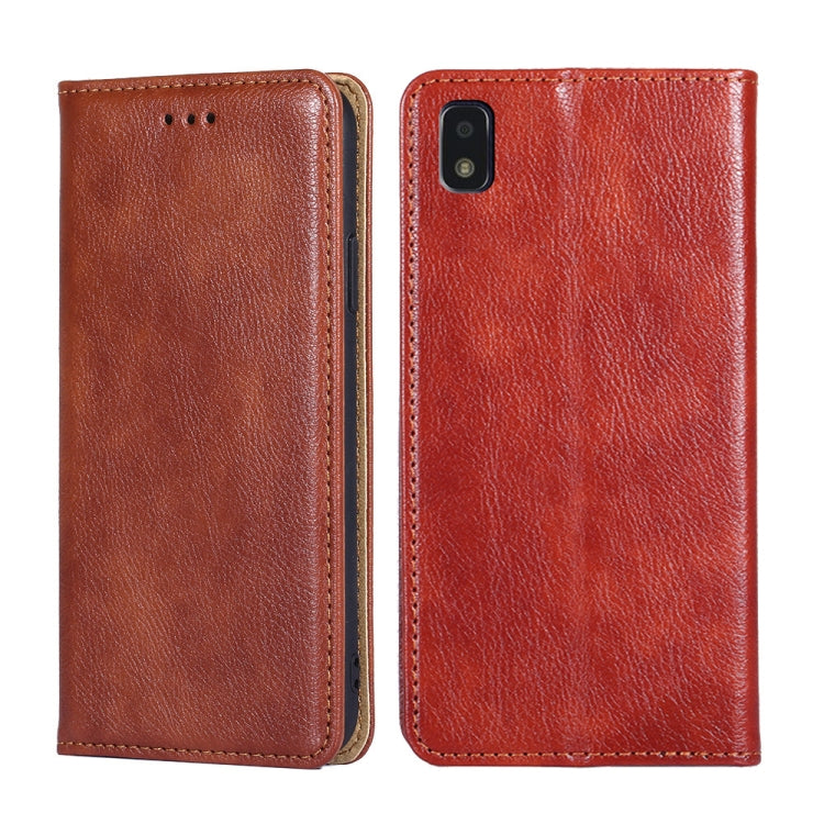For ZTE Blade L210 Gloss Oil Solid Color Magnetic Leather Phone Case