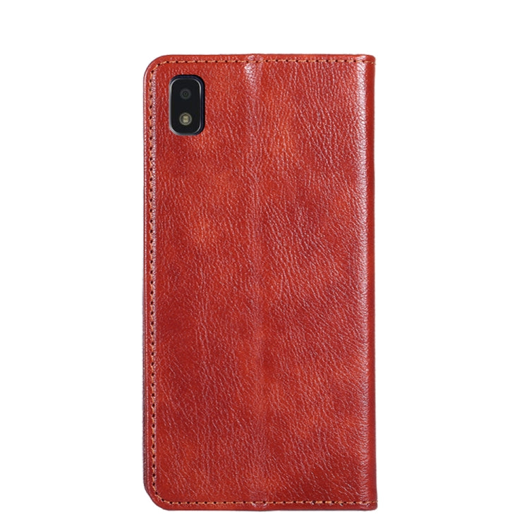 For ZTE Blade L210 Gloss Oil Solid Color Magnetic Leather Phone Case
