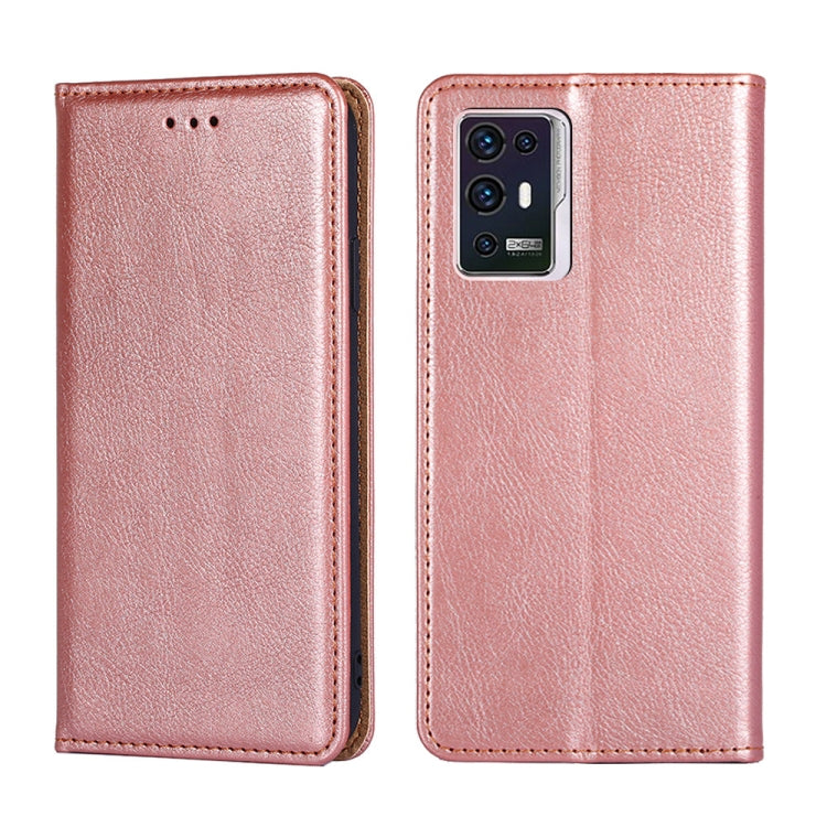 For ZTE Axon 30 Pro 5G Gloss Oil Solid Color Magnetic Leather Phone Case