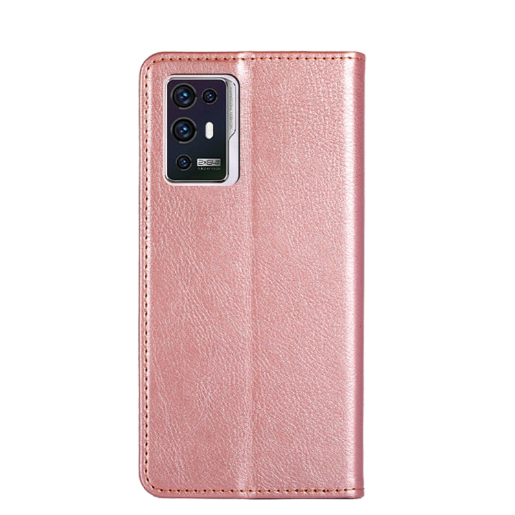 For ZTE Axon 30 Pro 5G Gloss Oil Solid Color Magnetic Leather Phone Case