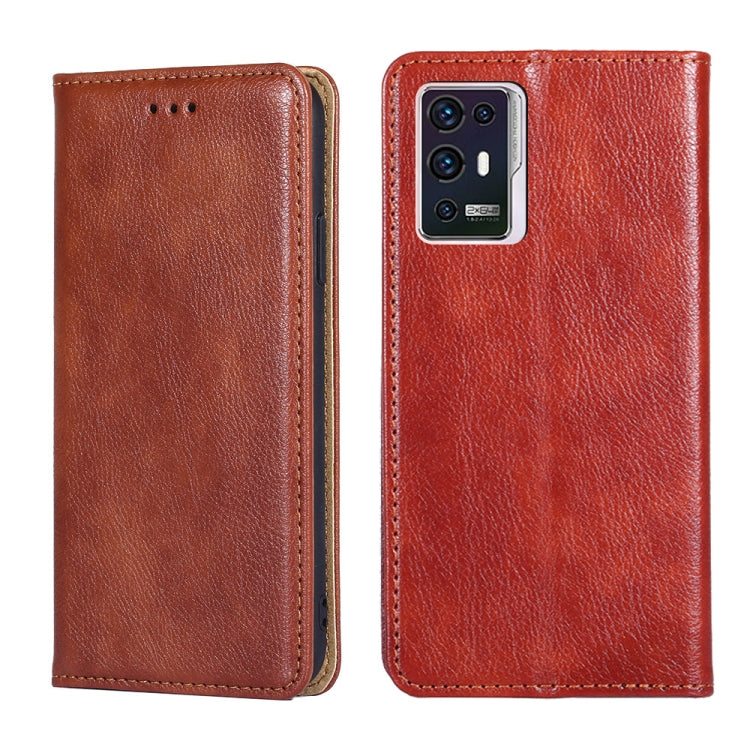 For ZTE Axon 30 Pro 5G Gloss Oil Solid Color Magnetic Leather Phone Case
