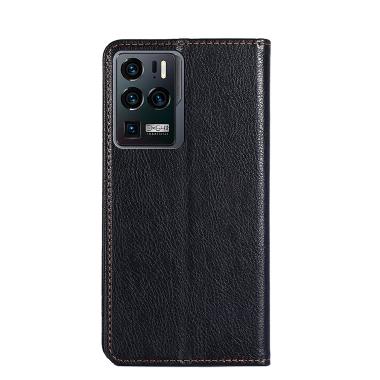 For ZTE Axon 30 Ultra 5G Gloss Oil Solid Color Magnetic Leather Phone Case