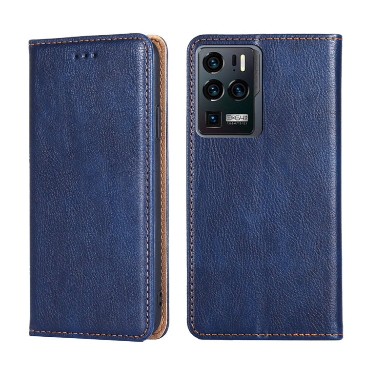 For ZTE Axon 30 Ultra 5G Gloss Oil Solid Color Magnetic Leather Phone Case