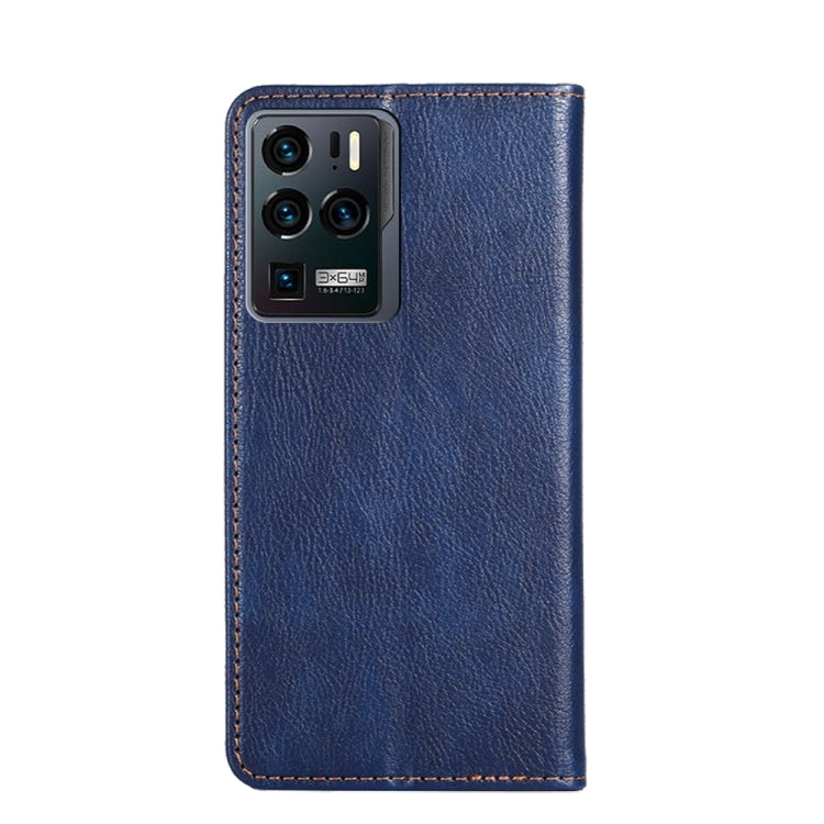 For ZTE Axon 30 Ultra 5G Gloss Oil Solid Color Magnetic Leather Phone Case