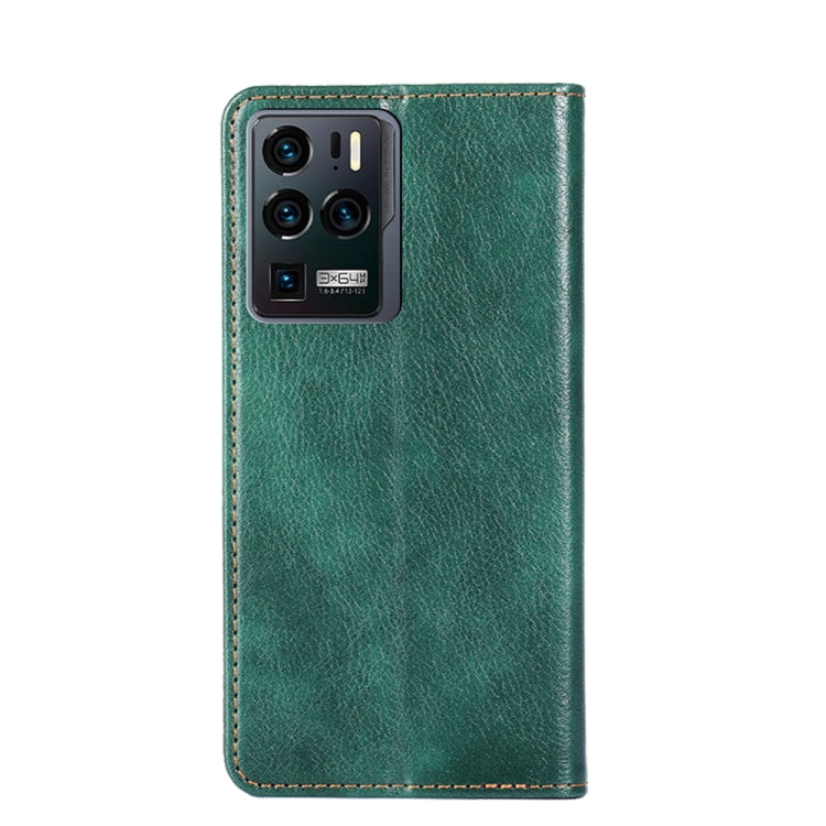 For ZTE Axon 30 Ultra 5G Gloss Oil Solid Color Magnetic Leather Phone Case