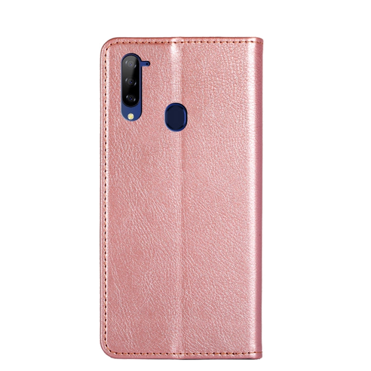 For ZTE Libero 5G Gloss Oil Solid Color Magnetic Leather Phone Case