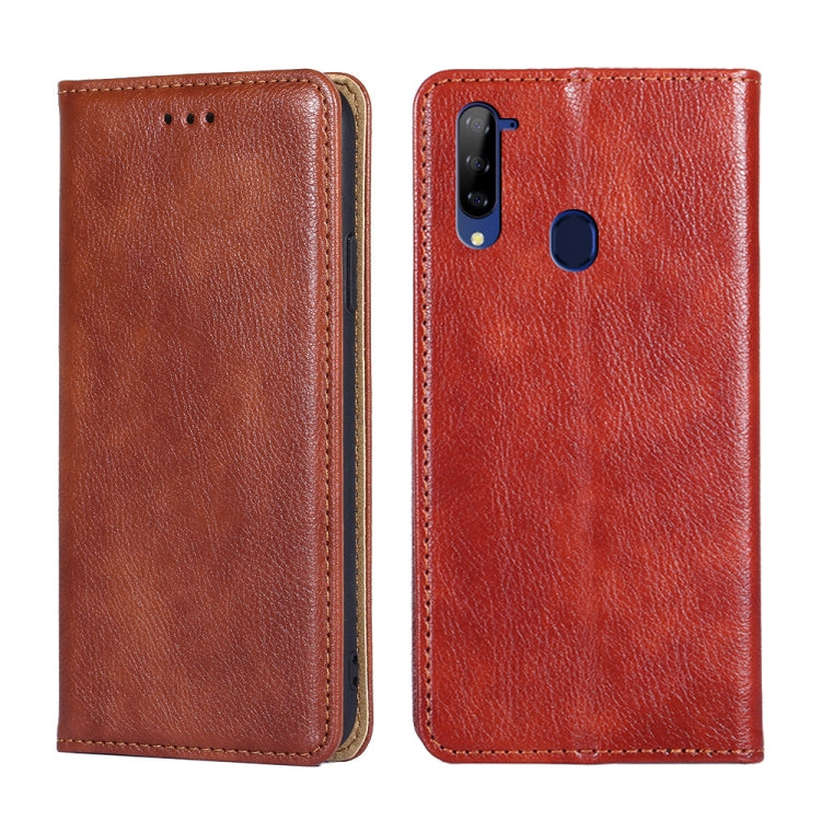 For ZTE Libero 5G Gloss Oil Solid Color Magnetic Leather Phone Case