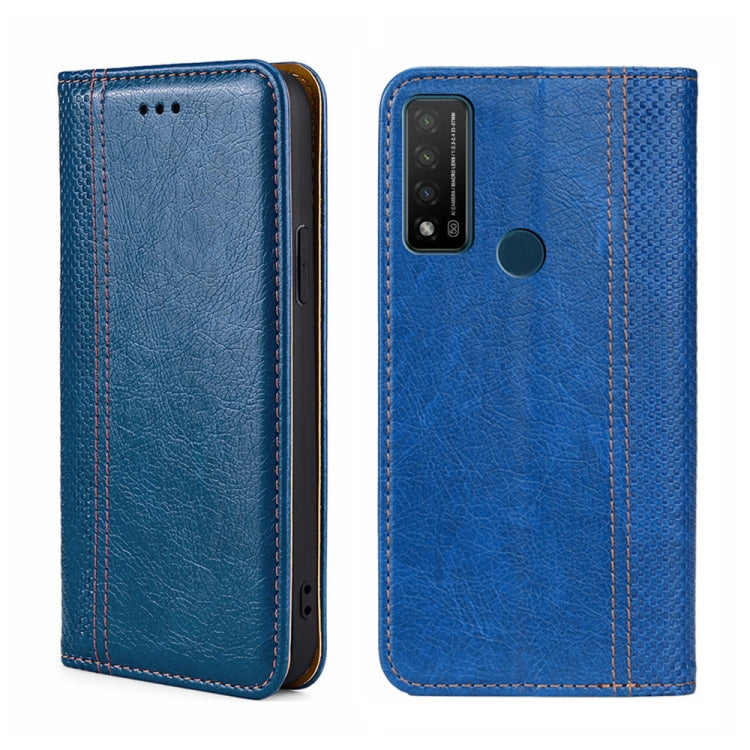 For TCL 20 R 5G/Bremen/20 AX 5G Grid Texture Magnetic Flip Leather Phone Case