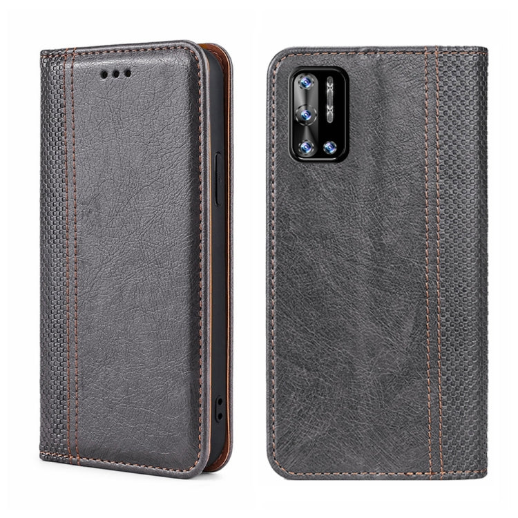 For DOOGEE N40 Pro Grid Texture Magnetic Flip Leather Phone Case
