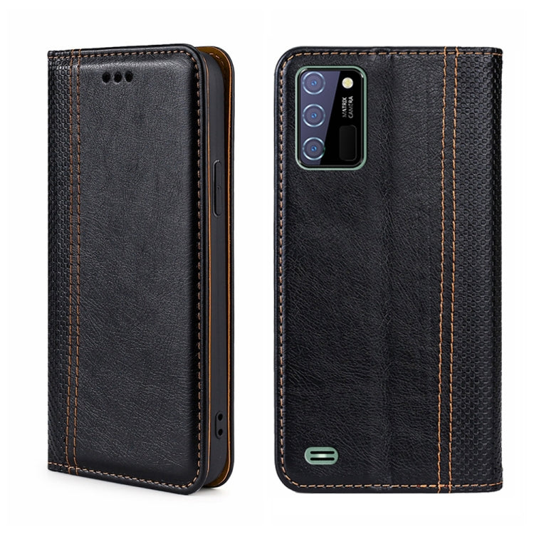 For Oukitel C25 Grid Texture Magnetic Flip Leather Phone Case