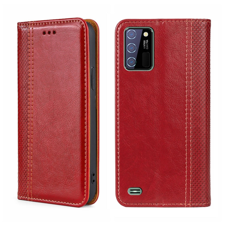 For Oukitel C25 Grid Texture Magnetic Flip Leather Phone Case