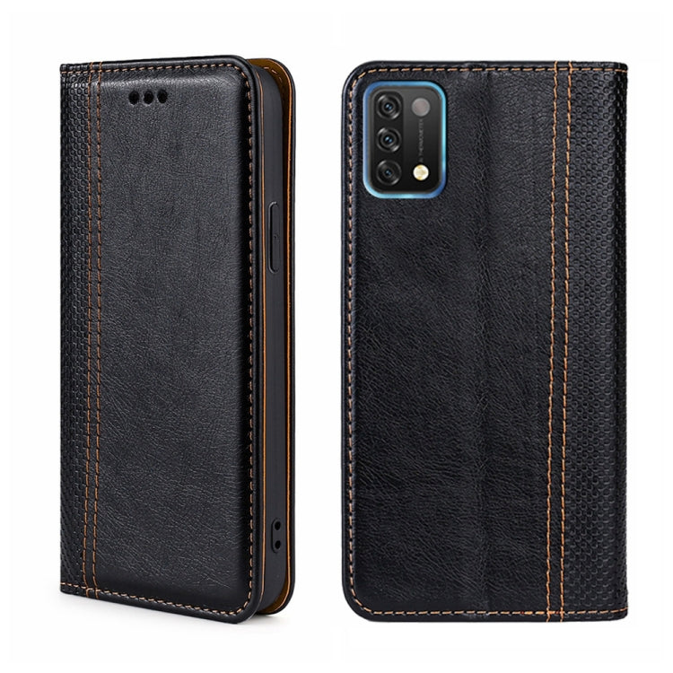 For UMIDIGI A11 Grid Texture Magnetic Flip Leather Phone Case