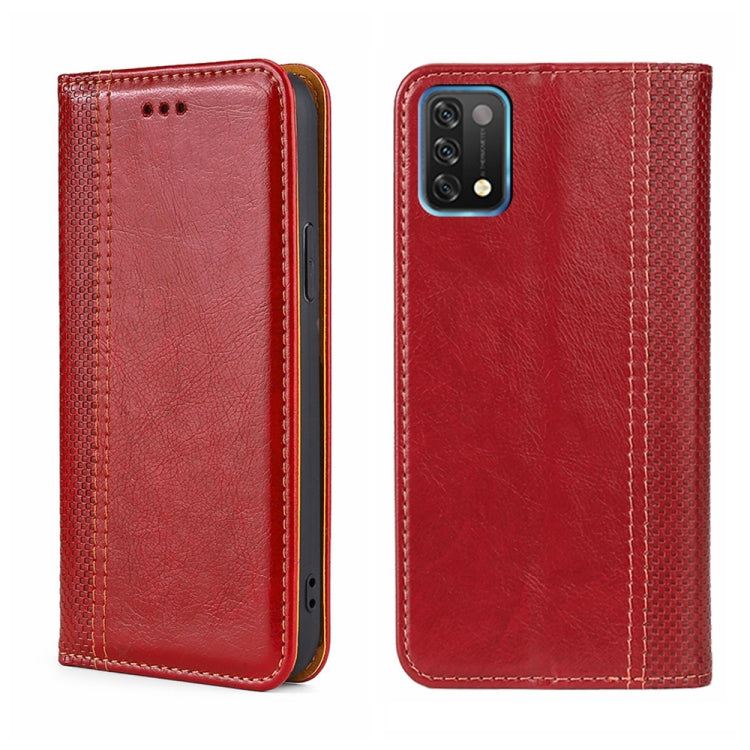 For UMIDIGI A11 Grid Texture Magnetic Flip Leather Phone Case