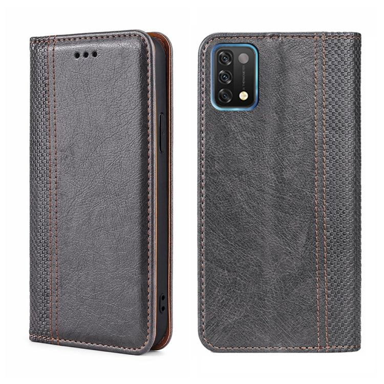 For UMIDIGI A11 Grid Texture Magnetic Flip Leather Phone Case