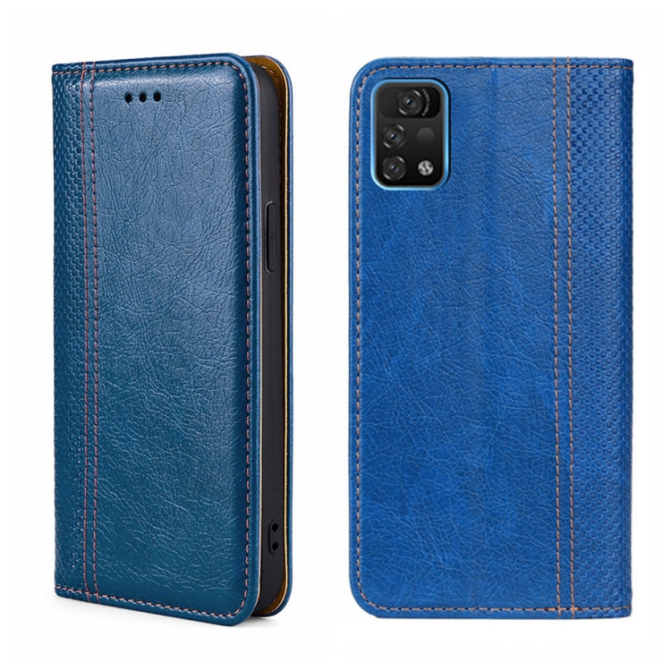 For UMIDIGI A11 Pro Max Grid Texture Magnetic Flip Leather Phone Case