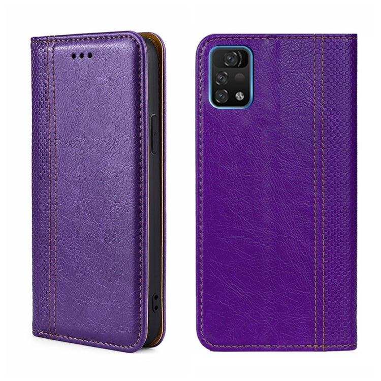 For UMIDIGI A11 Pro Max Grid Texture Magnetic Flip Leather Phone Case