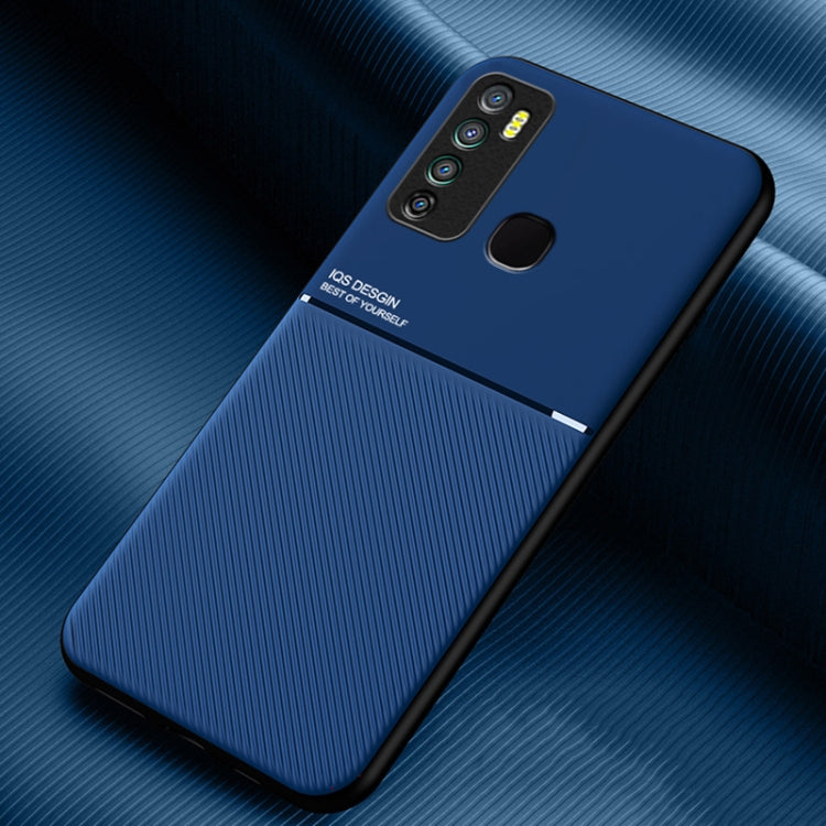 For Infinix Hot 9/Note 7 Lite Classic Tilt Strip Grain Magnetic Shockproof PC + TPU Phone Case