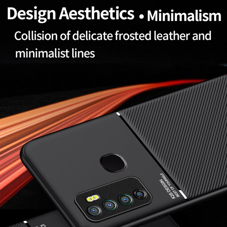 For Infinix Hot 9/Note 7 Lite Classic Tilt Strip Grain Magnetic Shockproof PC + TPU Phone Case