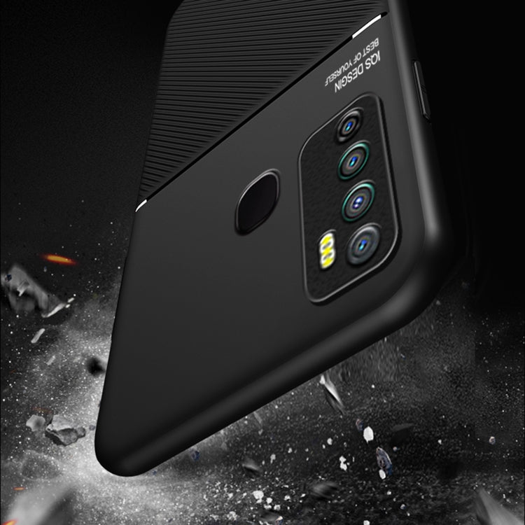 For Infinix Hot 9 Play Classic Tilt Strip Grain Magnetic Shockproof PC + TPU Phone Case