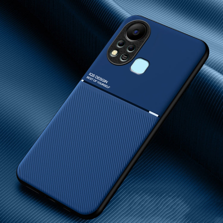 For Infinix Hot 11s Classic Tilt Strip Grain Magnetic Shockproof PC + TPU Phone Case
