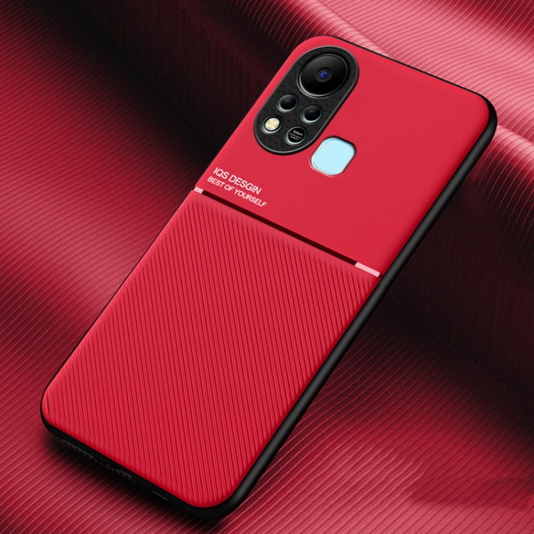 For Infinix Hot 11s Classic Tilt Strip Grain Magnetic Shockproof PC + TPU Phone Case