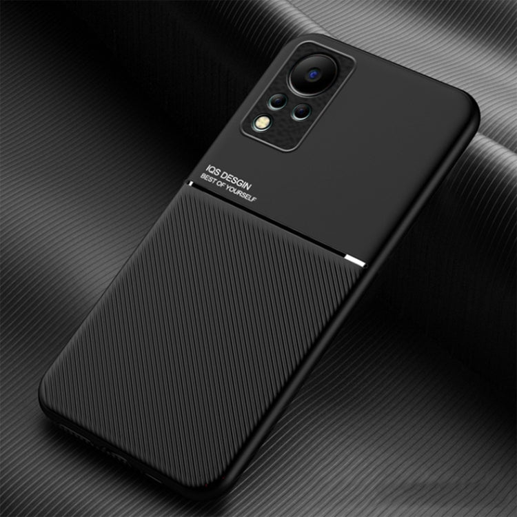 For Infinix Note 11 Classic Tilt Strip Grain Magnetic Shockproof PC + TPU Phone Case