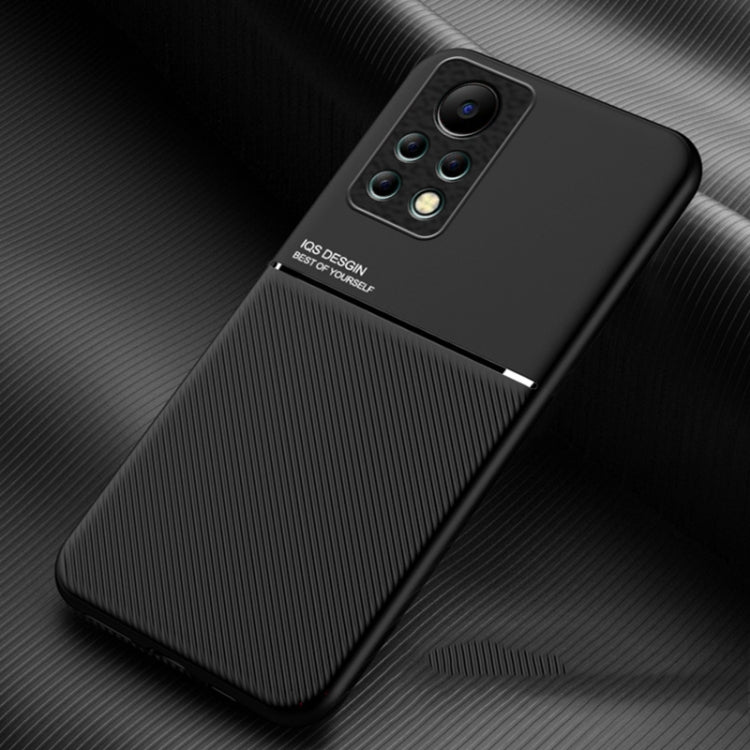For Infinix Note 11s Classic Tilt Strip Grain Magnetic Shockproof PC + TPU Phone Case