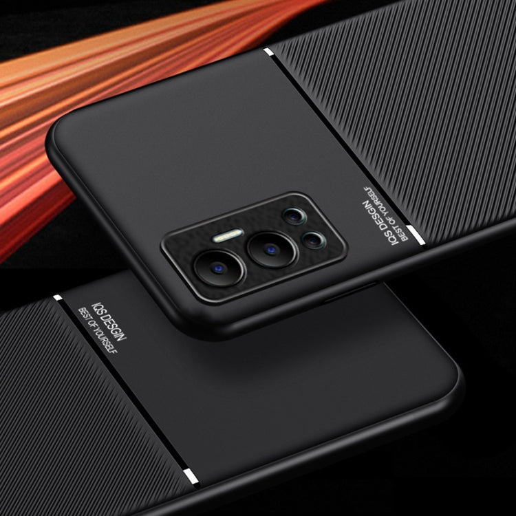 For Infinix Hot 12i X665 Classic Tilt Strip Grain Magnetic Shockproof PC + TPU Phone Case