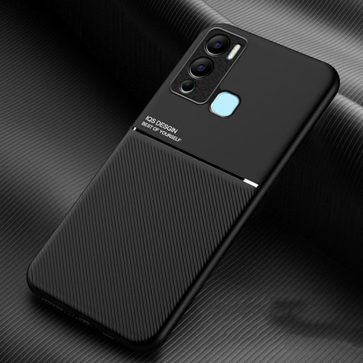For Infinix Hot 12i X665 Classic Tilt Strip Grain Magnetic Shockproof PC + TPU Phone Case