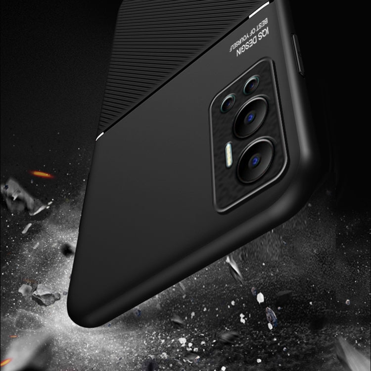 For Infinix Hot 12 Play Classic Tilt Strip Grain Magnetic Shockproof PC + TPU Phone Case