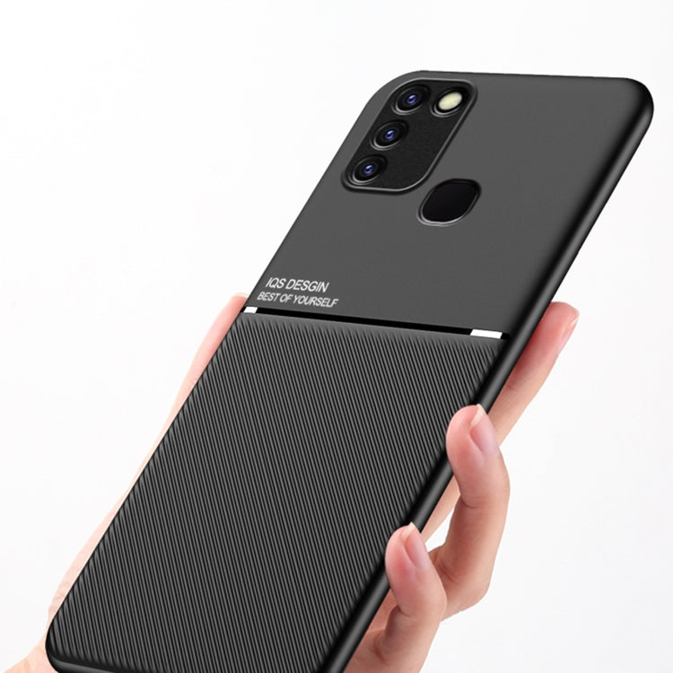 For Infinix Smart 5 Classic Tilt Strip Grain Magnetic Shockproof PC + TPU Phone Case